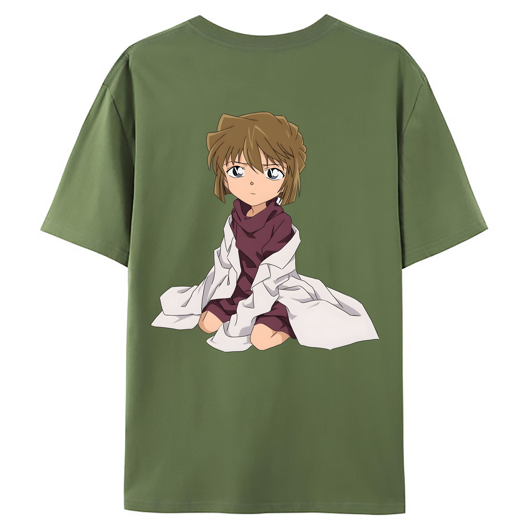（画像用） 名探偵コナン 灰原 哀 はいばら あい Detective Conan Anita Hailey、Vi Graythorn Haibara Ai 綿100％ メンズ半袖Tシャツ（バックプリント） 通気性